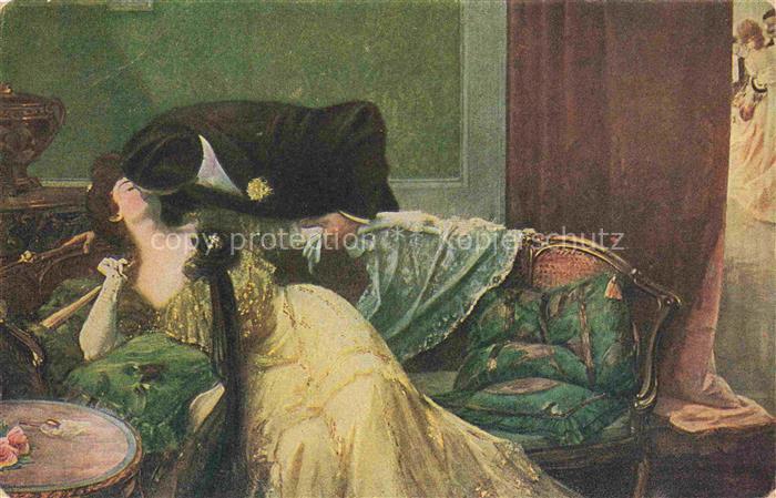 ETCHEVERRY Kuenstlerkarte Entwischen Kuss