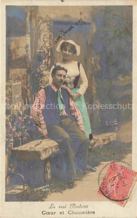 Foto Stebbing Paris Nr. 906 Bonheur Chaumiere Frau Mann