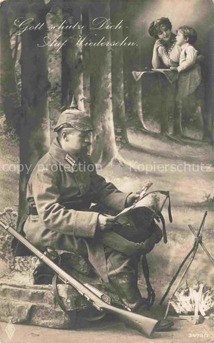 Foto PFB Nr. 3474/1 Soldat Brief Kind Frau