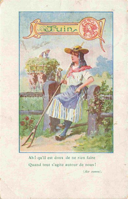 Monatskarte Month Mois Mes-- Juin Landwirtschaft Frau