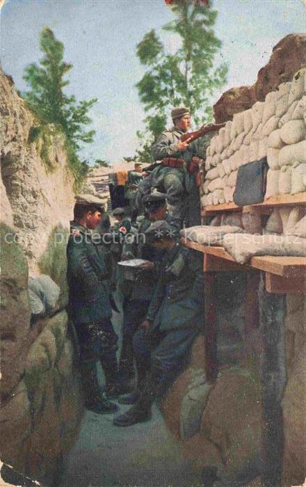 Militaria Schuetzengraben Soldaten