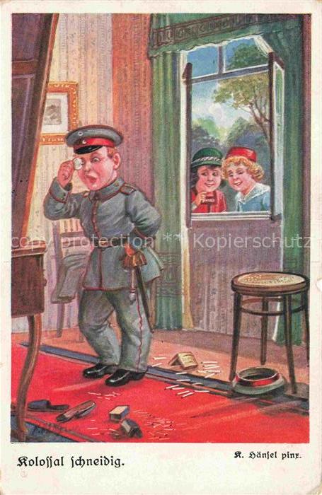 Haensel K. Kuenstlerkarte Kolossal Schneidig