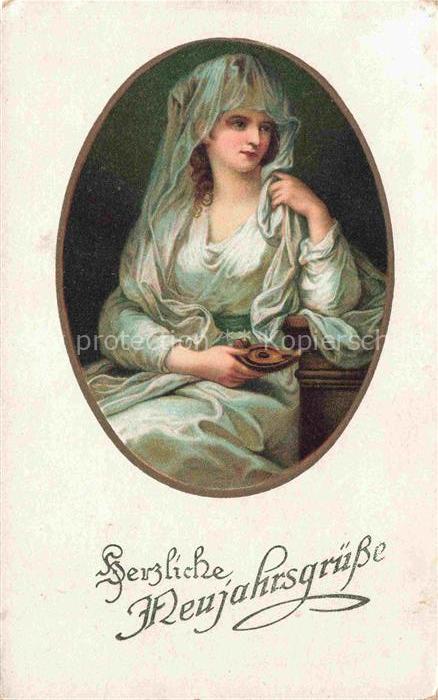 Neujahr Annee New Year Frau Gruesse