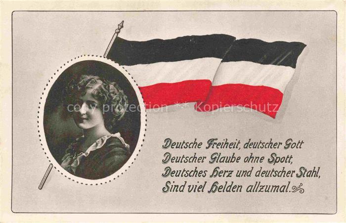 Schwarz Weiss Rot Frau Fahne