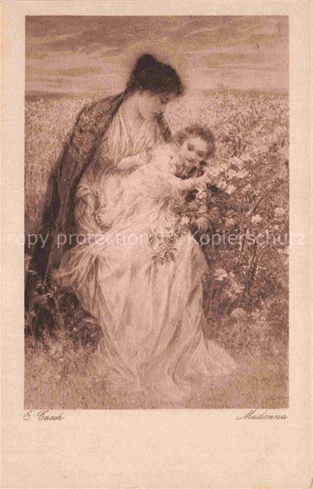 Czech E. Kuenstlerkarte Madonna