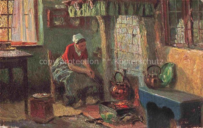 SCHRAG Julius Kuenstlerkarte In Gedanken Nr. 23