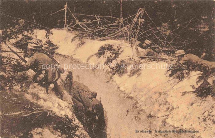 Schuetzengraben Militaria Eroberte franzoesische Stellungen Soldaten
