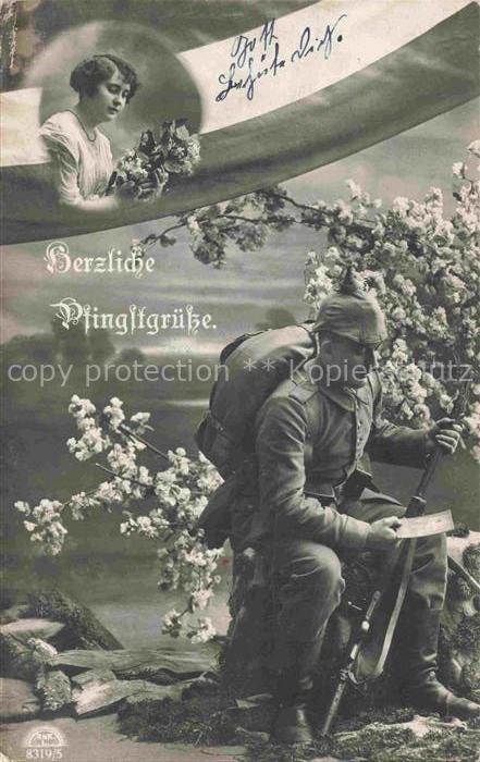 Foto RKL Nr. 8319/5 Pfingsten grüße Soldat Brief