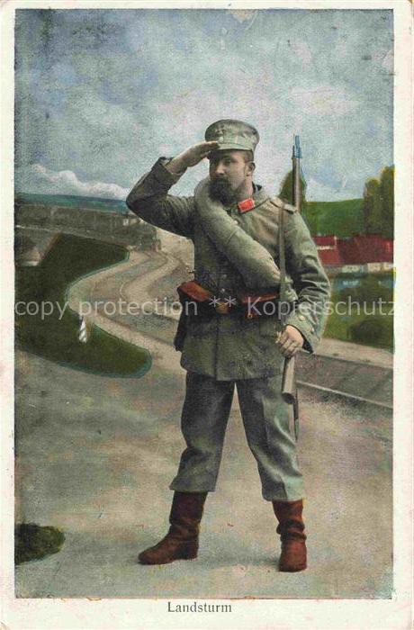 Militaria Landsturm Landwehr WK1 Soldat
