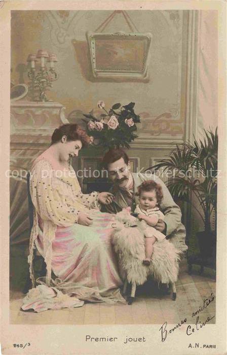Foto AN Paris (Noyer) Nr. 245/3 Premiere jouet Frau Mann Baby