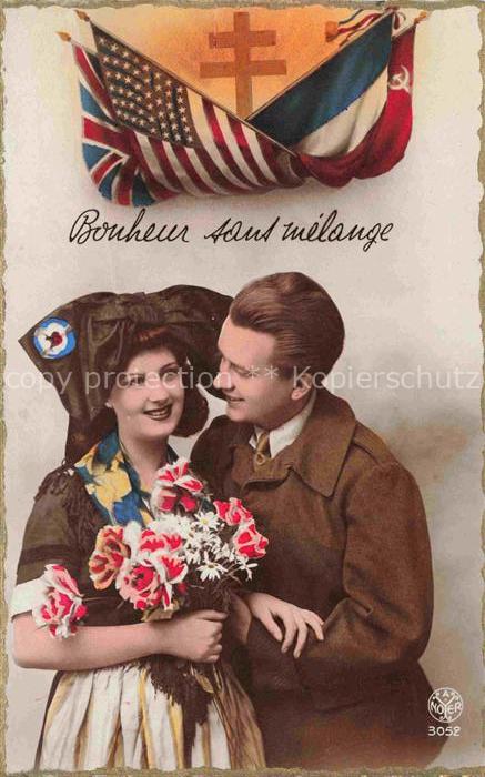 Foto Noyer A Paris Nr. 3052 Fahnen Frau Mann