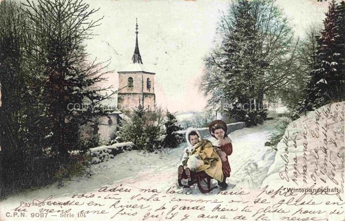 Schlitten Bobsleigh Traineaux-- C.P.N. Nr. 9087 Winterlandschaft