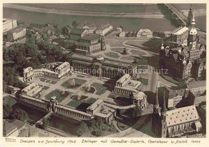 Foto Hahn Nr. 13004 Dresden Zerstörung Zwinger Gemäld