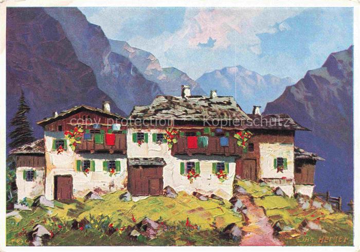 Hecker J. Kuenstlerkarte Bergdorf