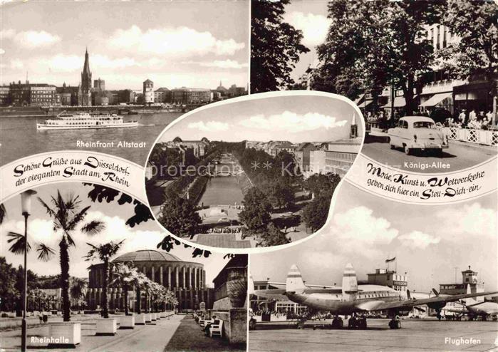 Flughafen Airport Aeroporto Duesseldorf Koenigs Alee Rheinhalle Altstadt Rheinfr