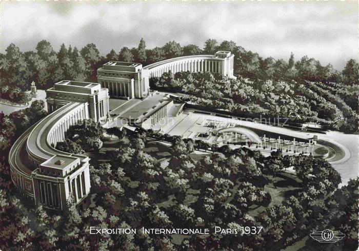 Exposition Internationale Paris 1937 Palais du Trocadero et les Bassins