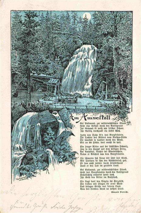 Amselfall Rathen Saechsische Schweiz Wasserfall