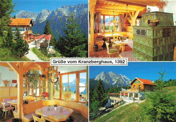 MITTENWALD Bayern Krenzberghaus Gaststube Panorama Kachelofen