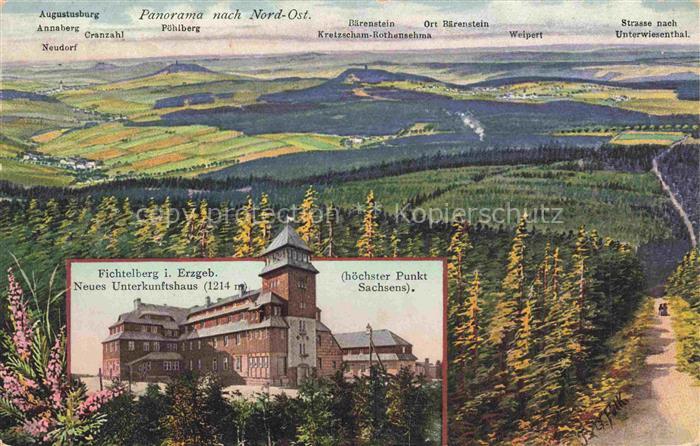 Fichtelberg  Oberwiesenthal Erzgebirge Sachsen Neues Unterkunftshaus Panorama na