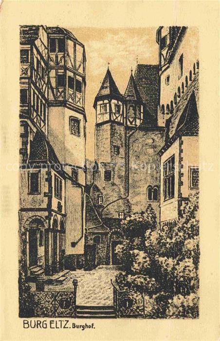 Wierschem Burg Eltz Burghof Kuenstlerkarte