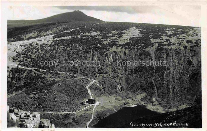 Karpacz Krummhuebel Riesengebirge PL Panorama Blick gegen Schneekoppe
