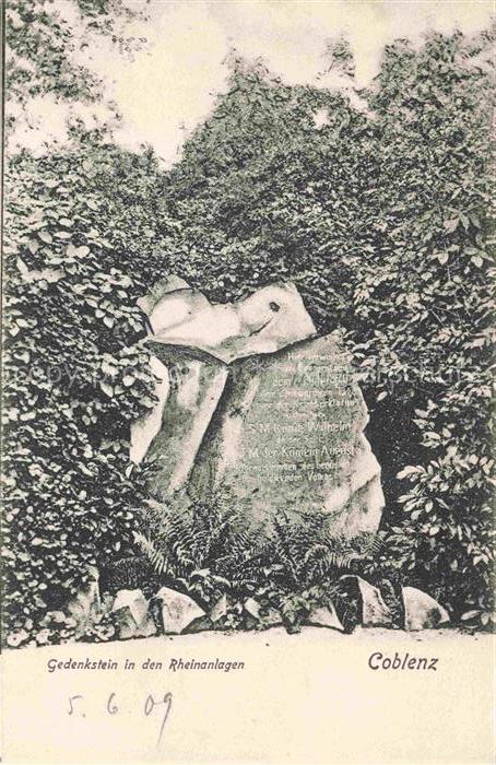 Coblenz KOBLENZ Gedenkstein in den Rheinanlagen