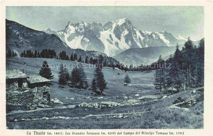 La Thuile Aostatal Les Grandes Jorasses dal Campo del Principe Tomaso