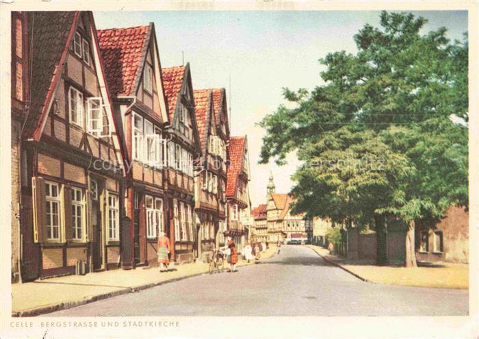 Celle  Niedersachsen Bergstrasse und Stadtkirche