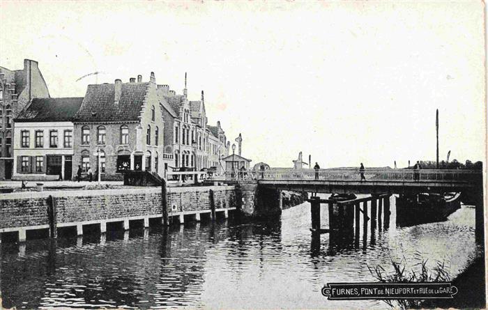 Furnes Veurne West-Vlaanderen Belgie Pont et Nieuport et Rue de la Gare