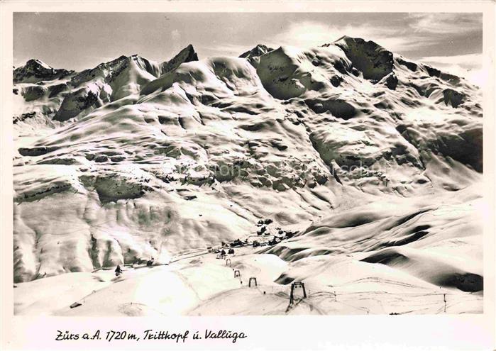 Zuers Arlberg Winterpanorama mit Trittkop und Valluga