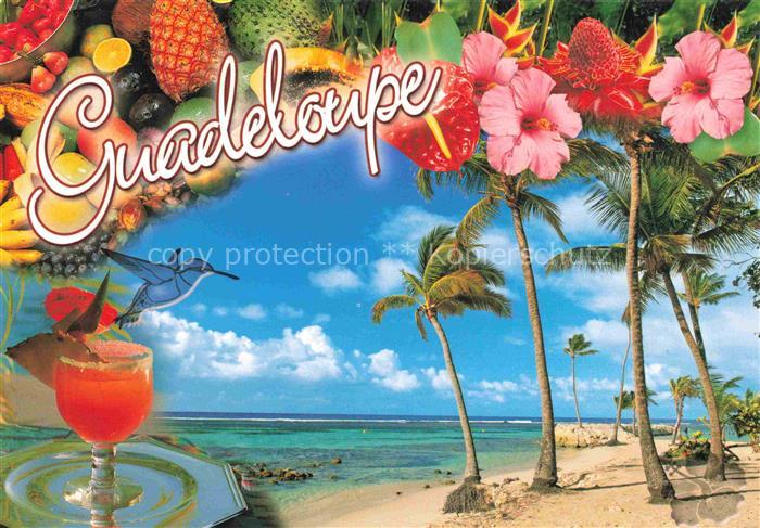 Guadeloupe Idylle am Strand Blumen Cocktail