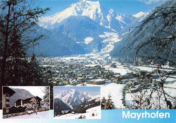 Mayrhofen  Zillertal Tirol AT Winterpanorama Alpen Sporthotel Strass