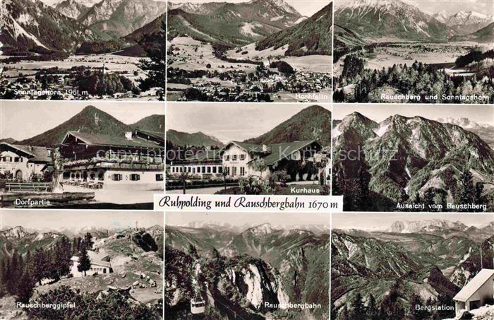 Ruhpolding Bayern Panorama mit Rauschbergbahn Teilansichten
