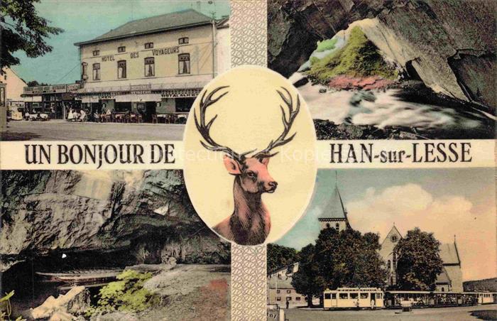 Han-sur-Lesse Belgie Cafe Restaurant Hotel des Voyageurs Teilansichten