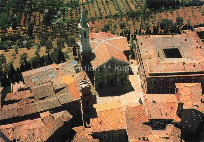 Pienza Siena Toscana IT Vue aerienne de la Place Pie II