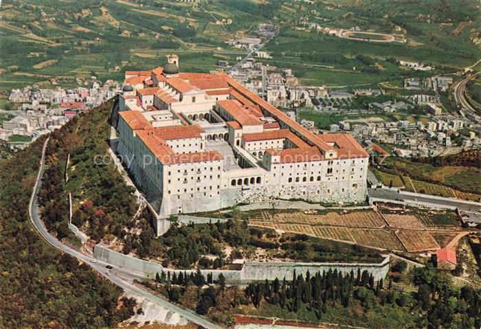 Montecassino Monte Cassino Lazio IT Abbazia vista dall aereo