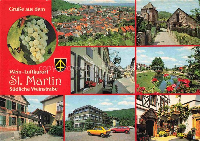 St Martin Pfalz Panorama Ortspartien Brunnen Park