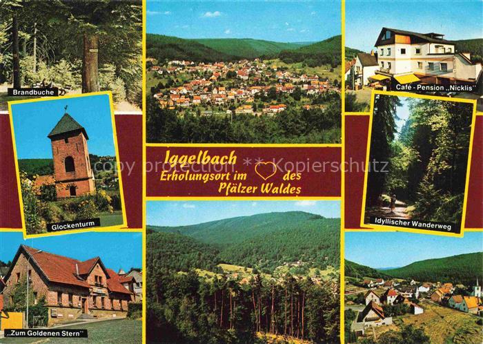 Iggelbach Elmstein Bad Duerkheim Rheinland-Pfalz Brandbuche Glockenturm Gasthaus