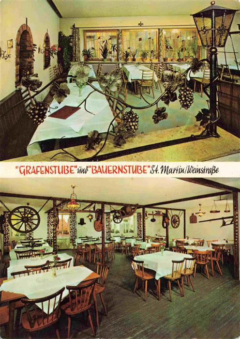St Martin Weinstrasse Pfalz Gaststaette Grafenstube mit Bauernstube