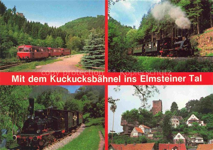Elmstein Rheinland-Pfalz Schienenbus Burgruine Erfenstein Kuckucksbaehnel ins El