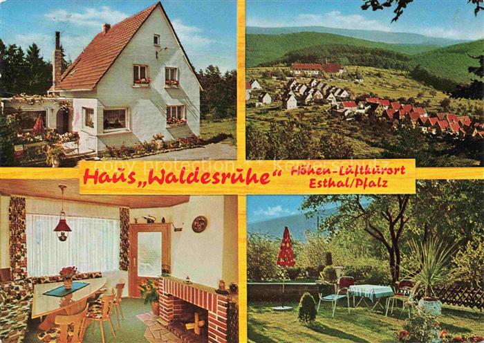 Esthal Haus Waldesruhe Gaststube Gartenterrasse Panorama