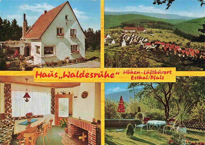 Esthal Haus Waldesruhe Gaststube Gartenterrasse Panorama