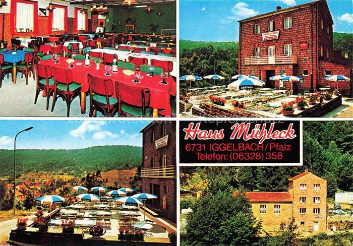 Iggelbach Elmstein Bad Duerkheim Rheinland-Pfalz Haus Muehleck Speisesaal Terras