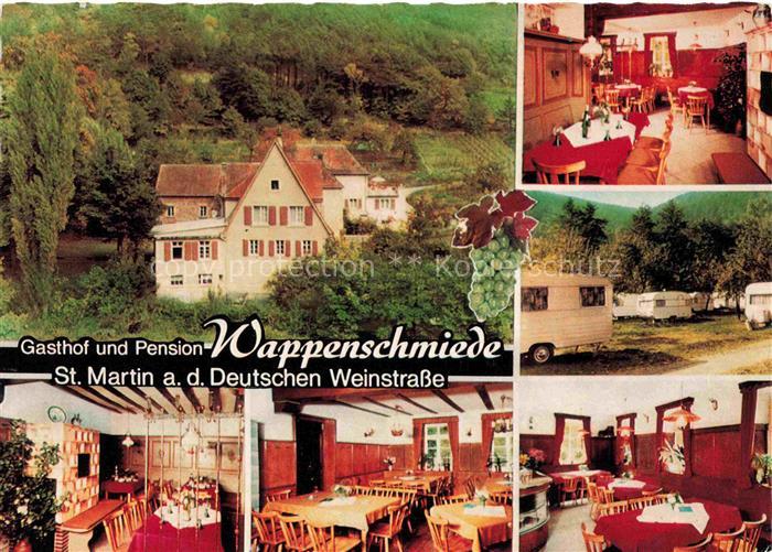 St Martin Weinstrasse Pfalz Gasthaus Pension Wappenschmiede Gastraeume