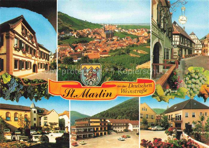 St Martin Weinstrasse Pfalz Gasthaus Panorama Kirche Marktplatz Teilansichten