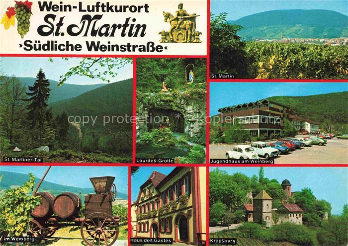 St Martin Weinstrasse Pfalz St Martiner Tal Lourdes Grotte Panorama Jugendhaus a