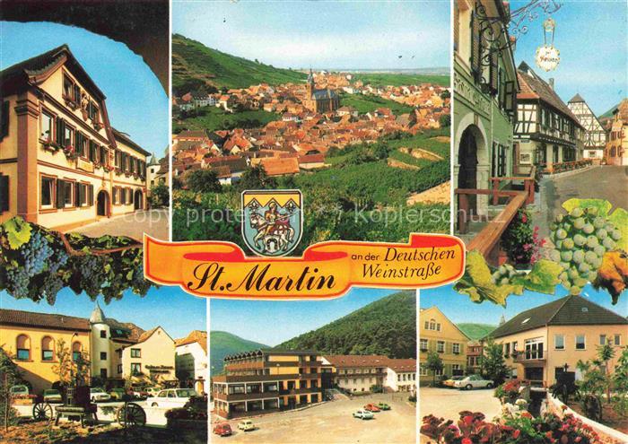 St Martin Weinstrasse Pfalz Gasthaus Panorama Kirche Marktplatz Teilansichten