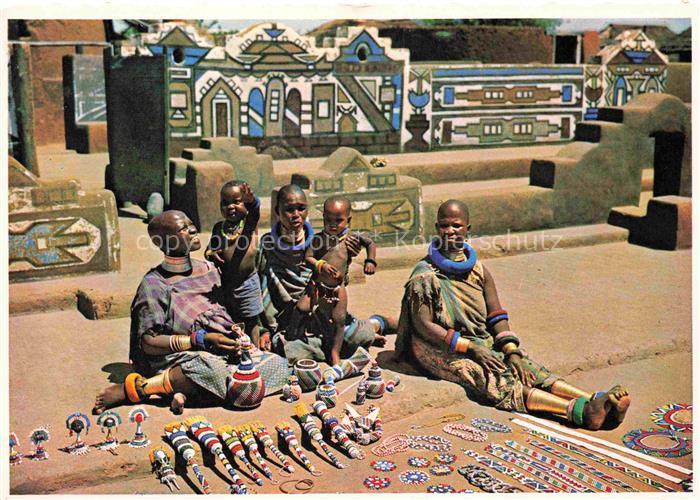 Pretoria Gauteng RSA Ndebeli women and children at the Ndebeli village