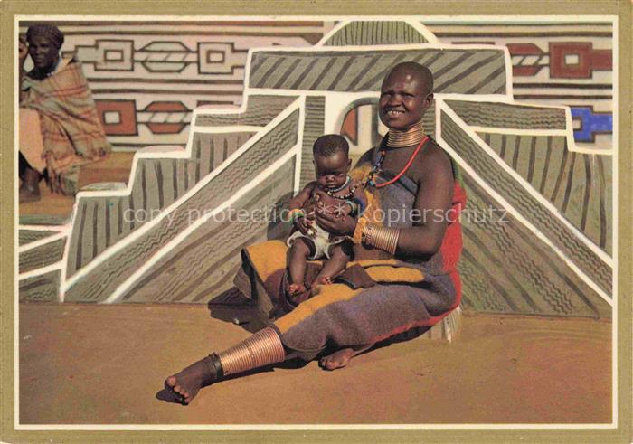 Pretoria Gauteng RSA Ndebeli Mother and child at Mapoch Village