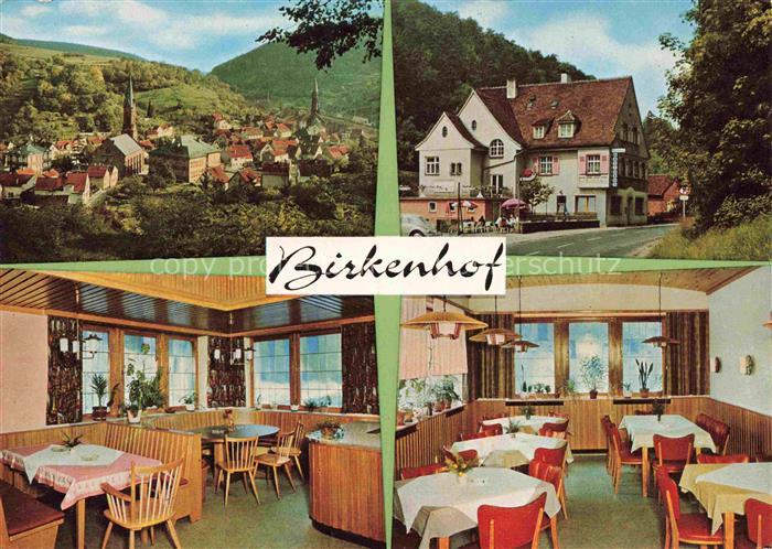 Weidenthal Pfalz Gasthof Birkenhof Gastraum Ortsansicht mit Kirchen